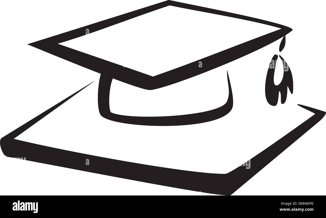 Prenota e corso di laurea hat, simbolo di istruzione Illustrazione Vettoriale