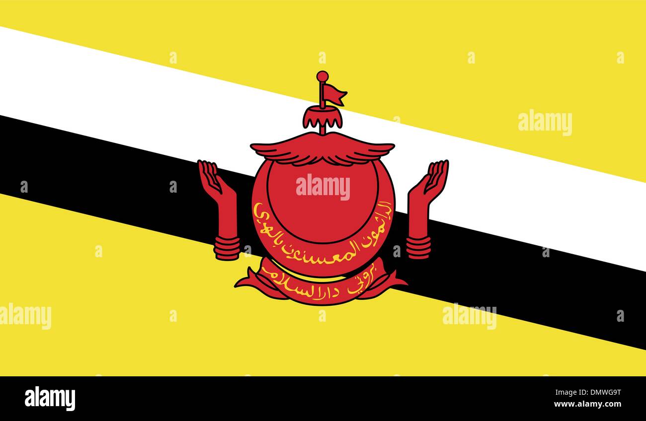Bandiera del Brunei Illustrazione Vettoriale