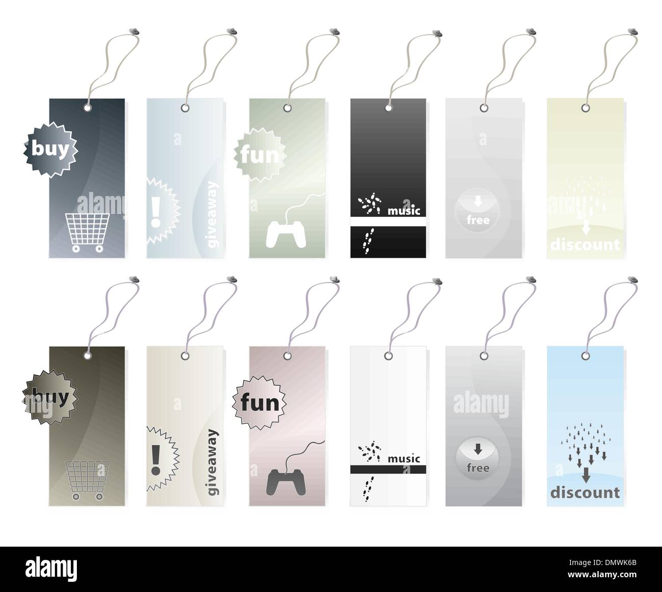 Raccolta di tag di shopping Illustrazione Vettoriale