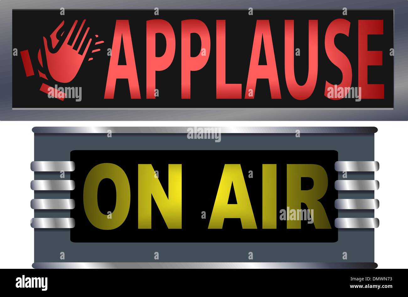 ON AIR & applausi Teatro Studio di trasmissione segni Illustrazione Vettoriale
