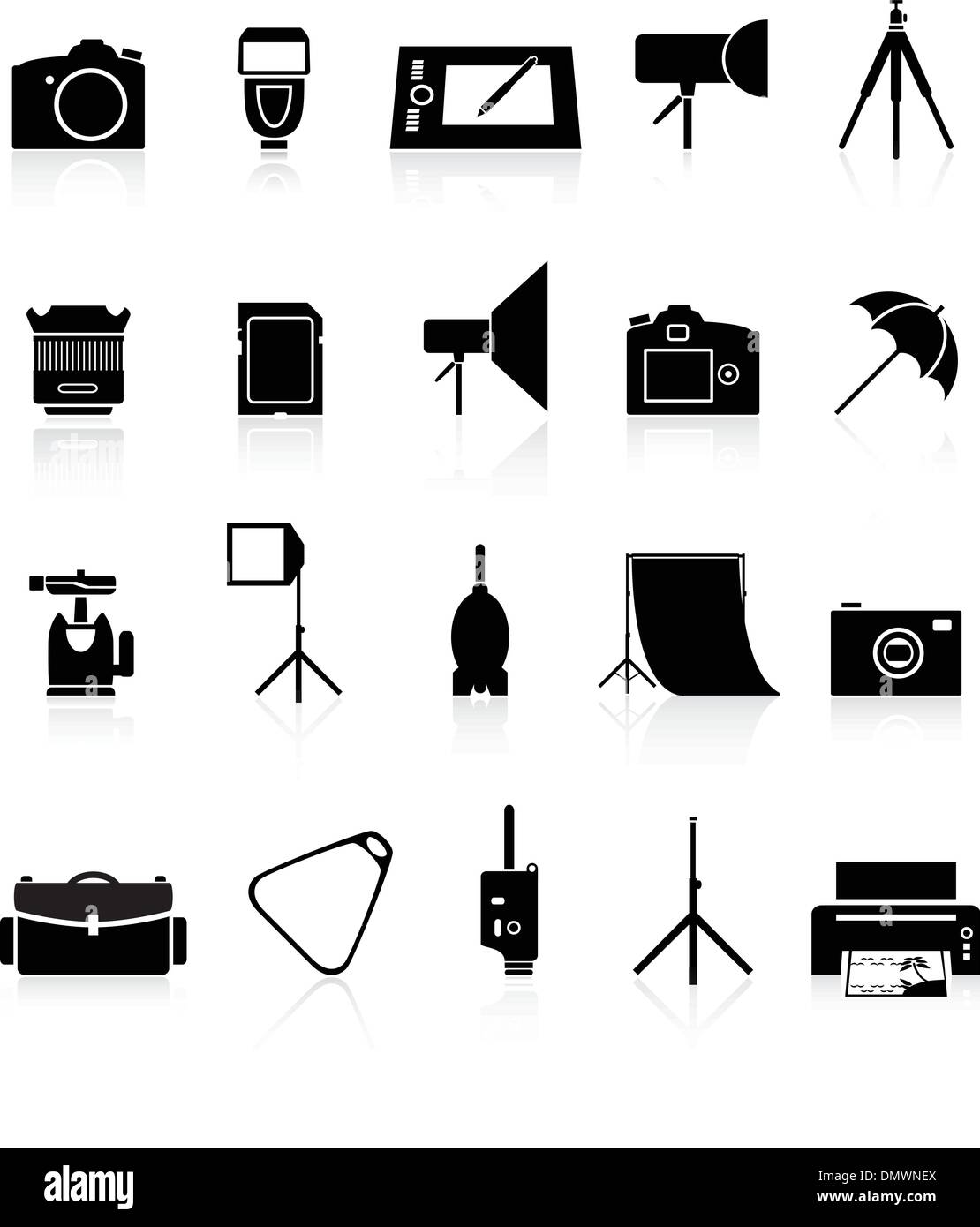 Raccolta di foto di icone. Illustrazione Vettoriale