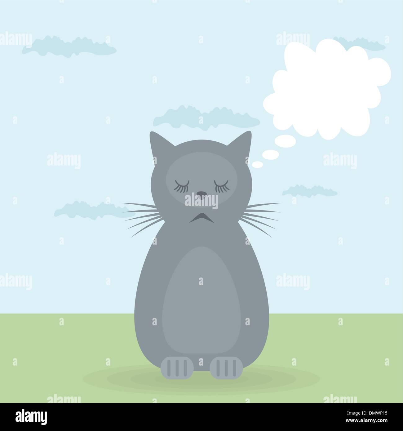 Sogni del gatto Illustrazione Vettoriale