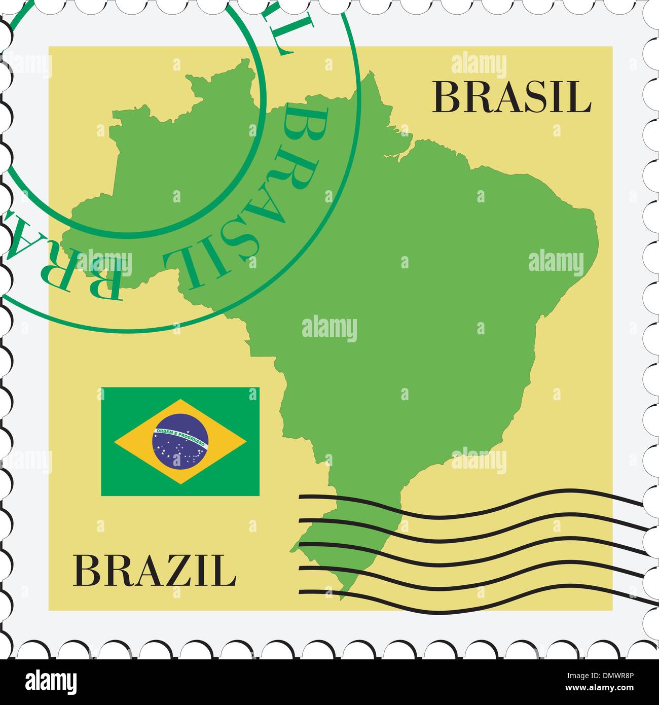 Mail da/per il Brasile Illustrazione Vettoriale