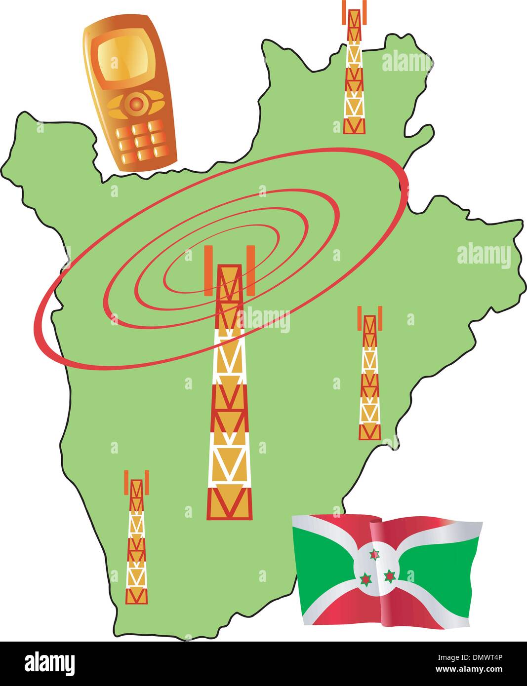 Connessione mobile del Burundi Illustrazione Vettoriale