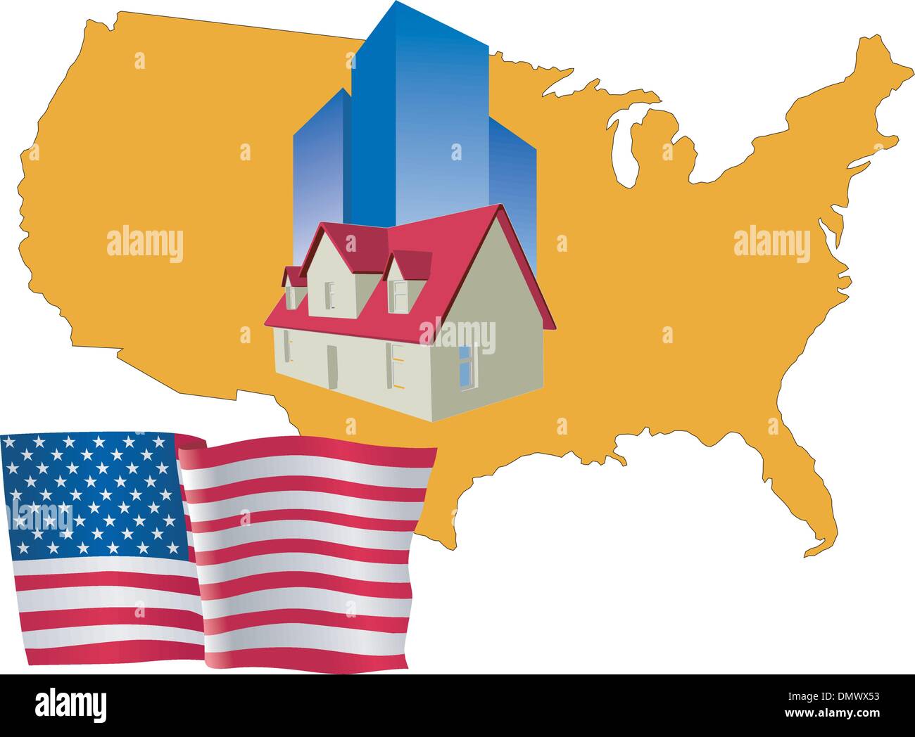 Hotel in Stati Uniti Illustrazione Vettoriale