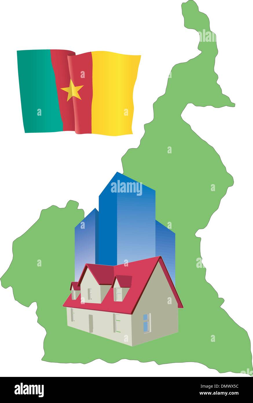 Hotel in Camerun Illustrazione Vettoriale