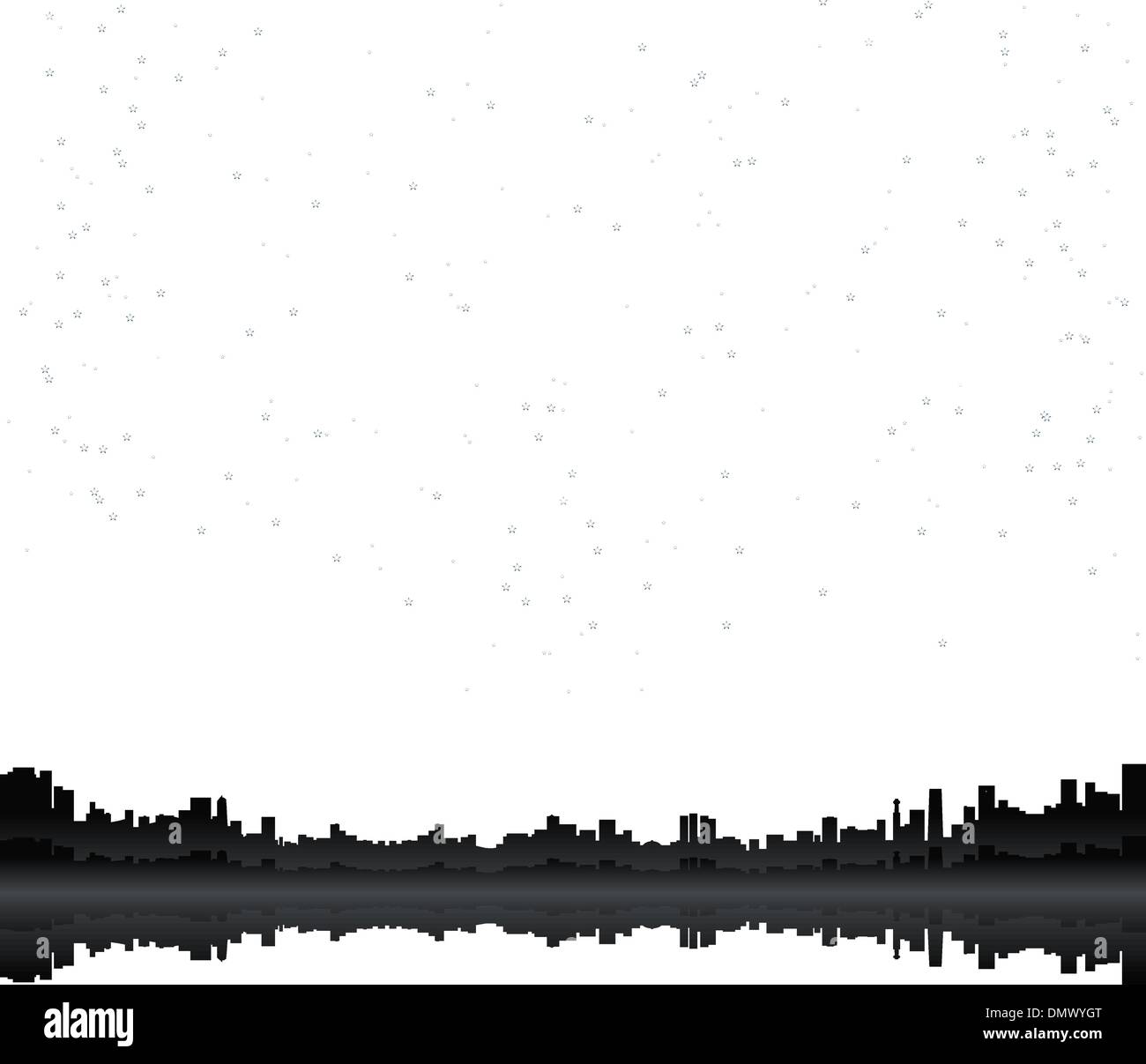 Urban Skyline di notte Illustrazione Vettoriale
