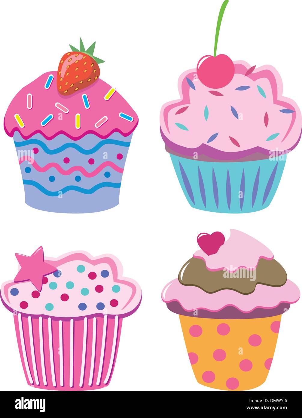 cupcakes di vettore Illustrazione Vettoriale