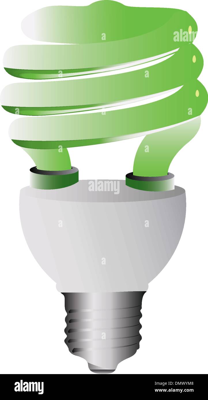 Luce a risparmio energetico la lampadina nel simbolo di riciclaggio Illustrazione Vettoriale