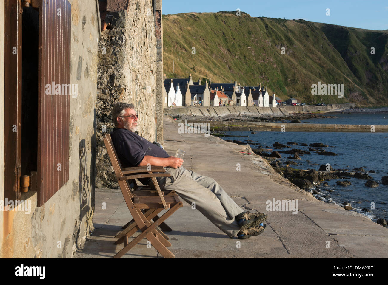 Cottage crovie crofters villaggio vacanza cottage Foto Stock