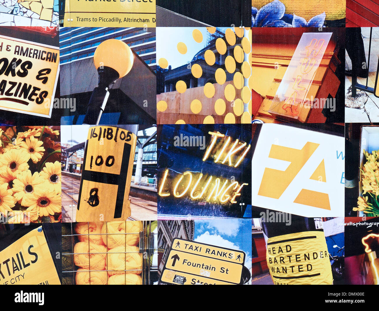 Collage fotografico a Manchester Regno Unito Foto Stock