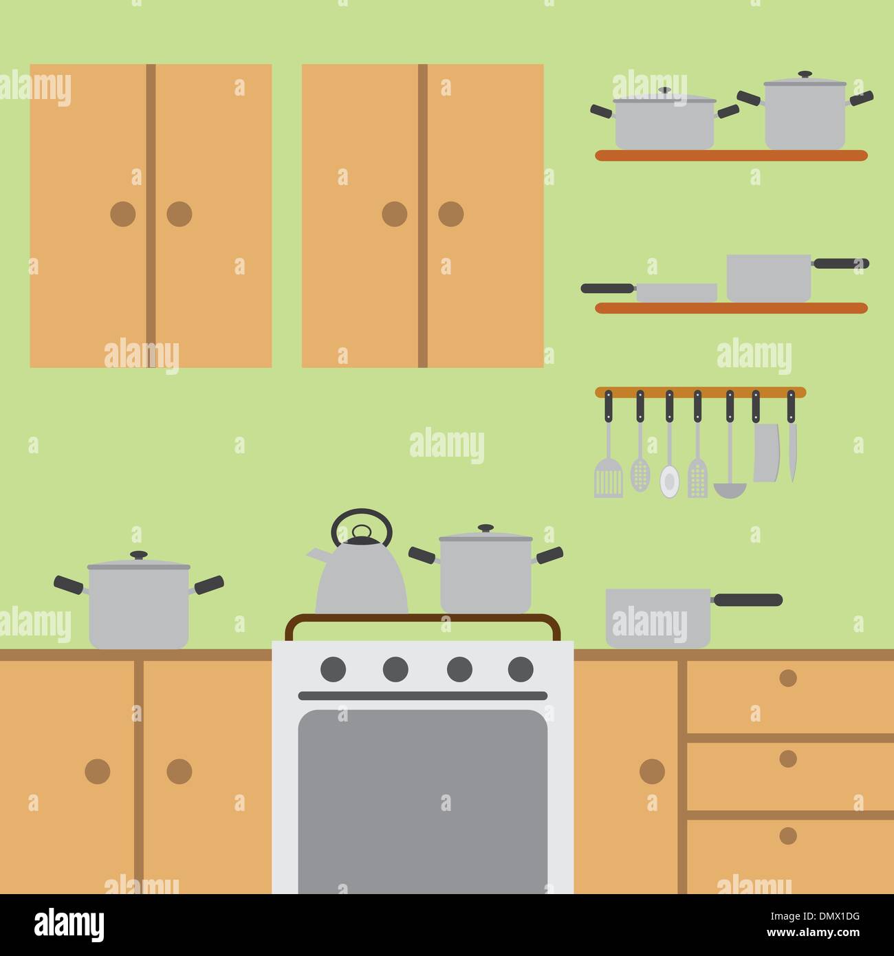 Stanza della cucina. Illustrazione Vettoriale