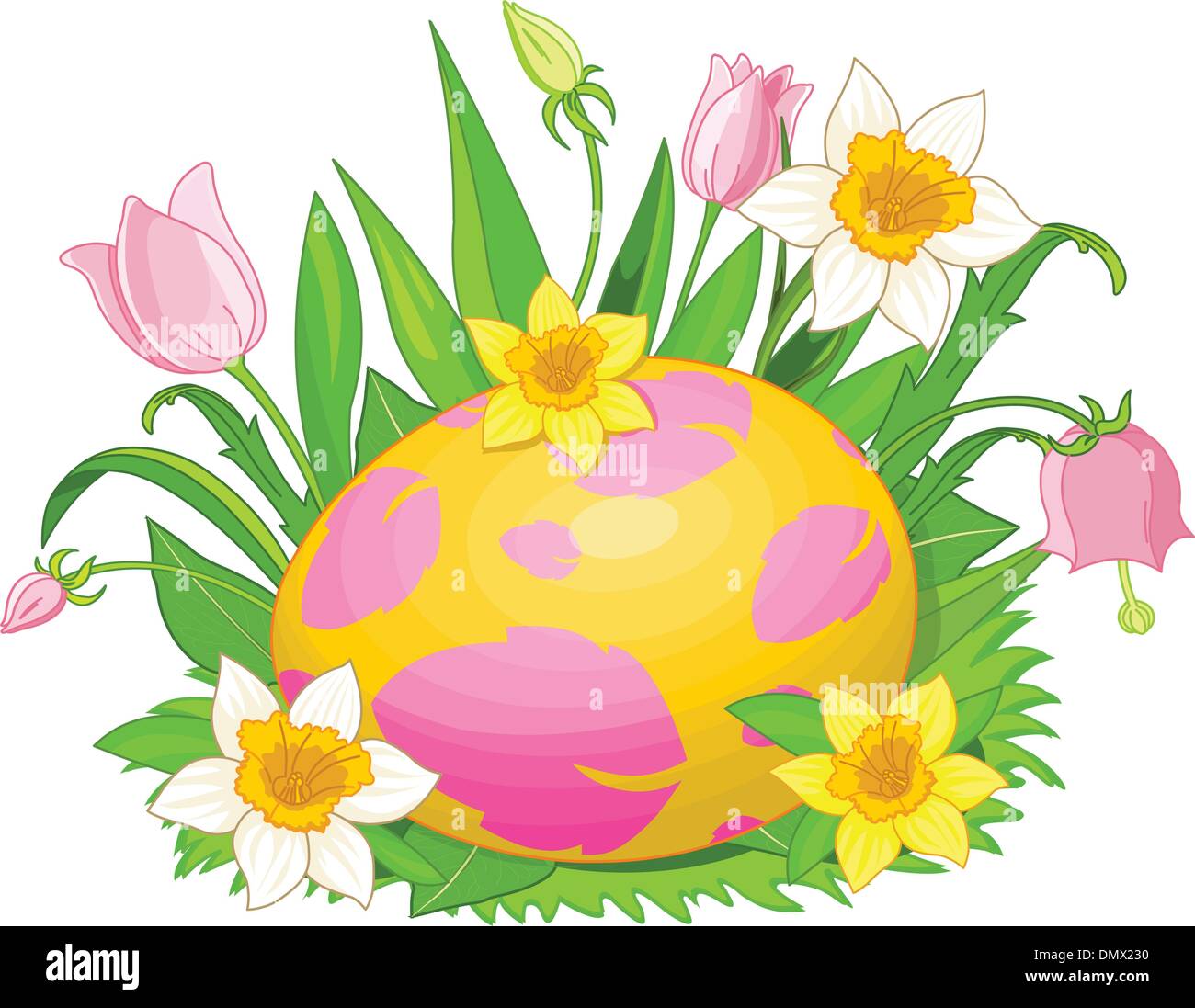 Uovo di Pasqua in un'erba Illustrazione Vettoriale