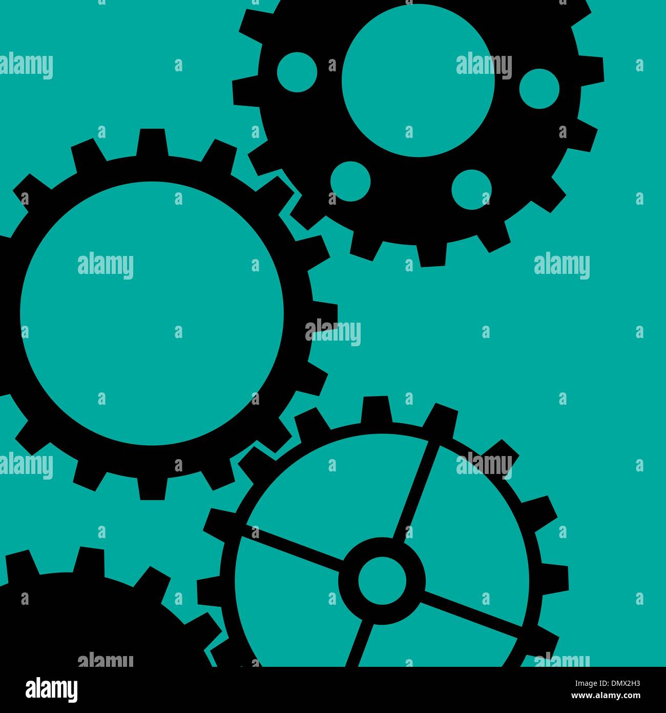 Quattro ruote dentate Illustrazione Vettoriale