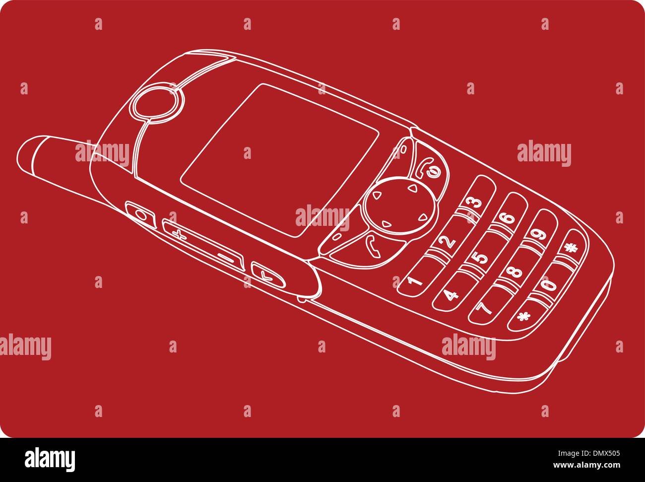 Contorno del telefono cellulare Illustrazione Vettoriale