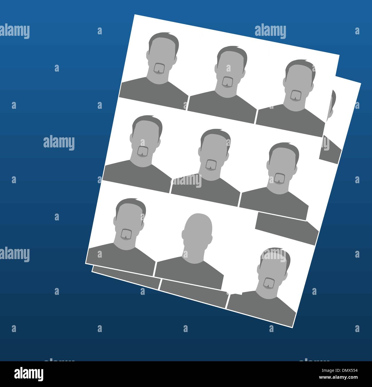 Vettore icone foto con Volti Illustrazione Vettoriale