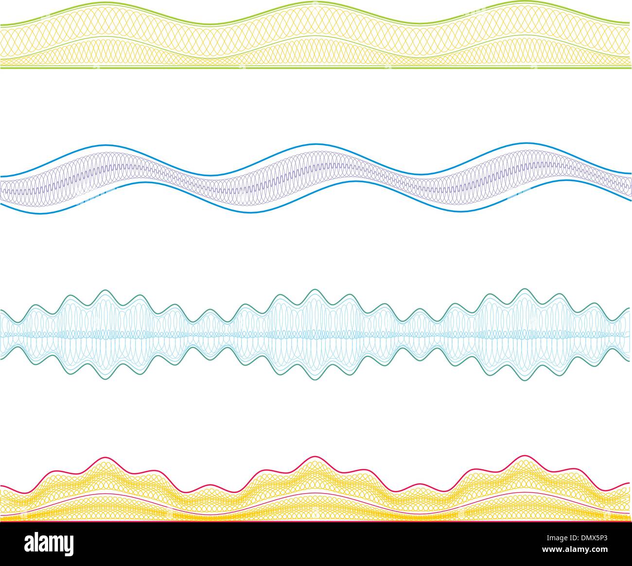 Arabescato frontiere, vector pattern per la moneta, certificato o d Illustrazione Vettoriale