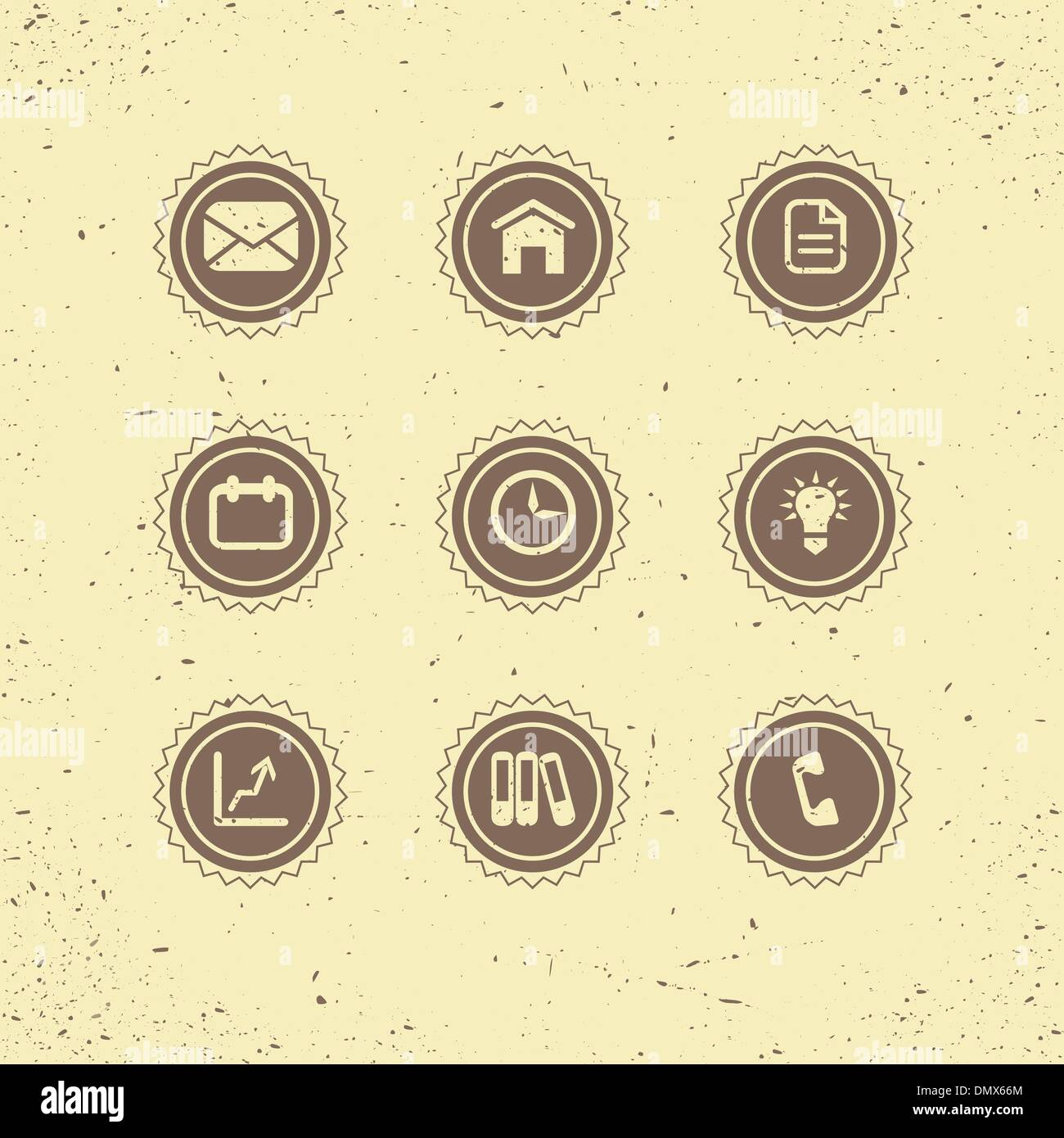 Set di icone retrò: business tema. Illustrazione Vettoriale