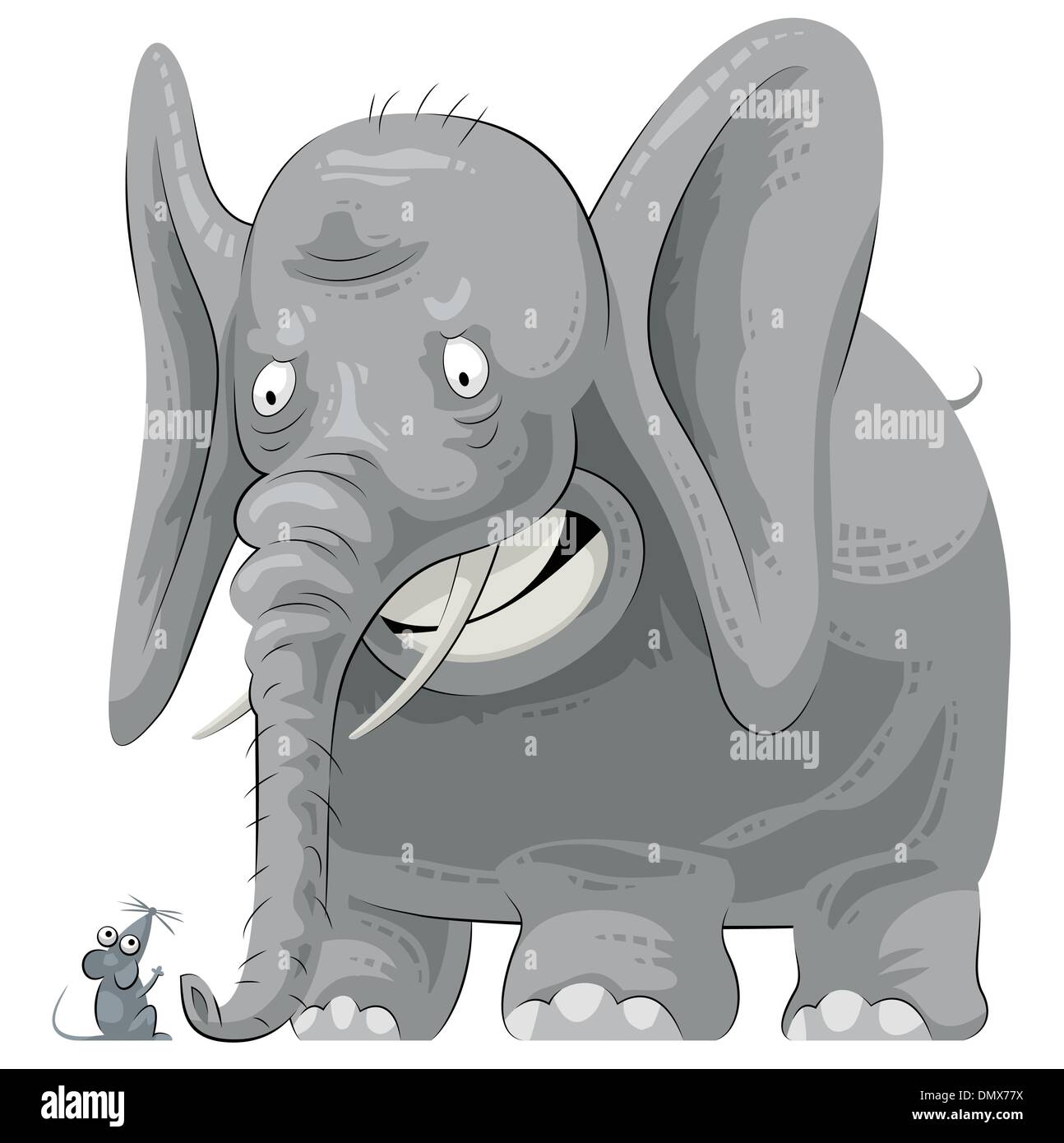 Elefante spaventato Illustrazione Vettoriale