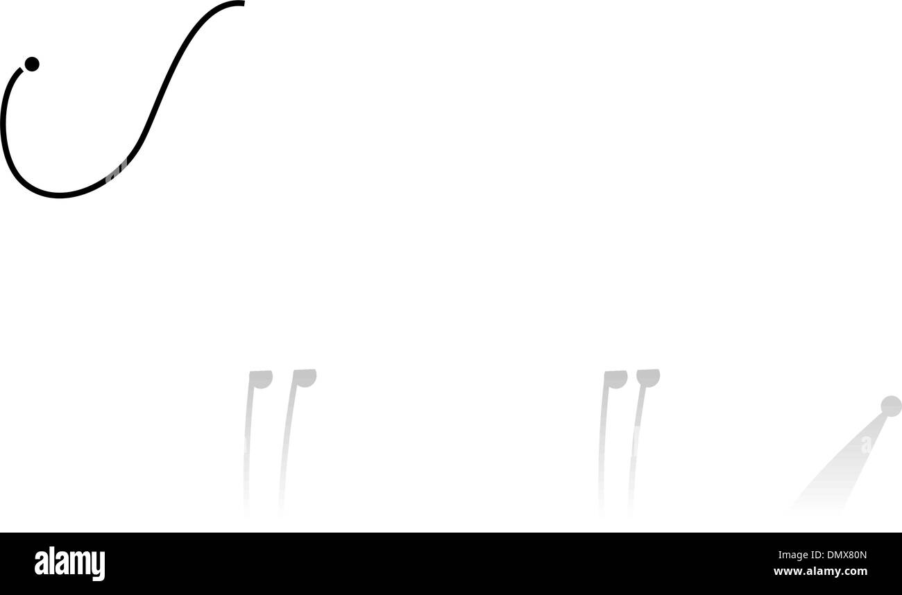 Divertente cane nero silhouette per il tuo design Illustrazione Vettoriale