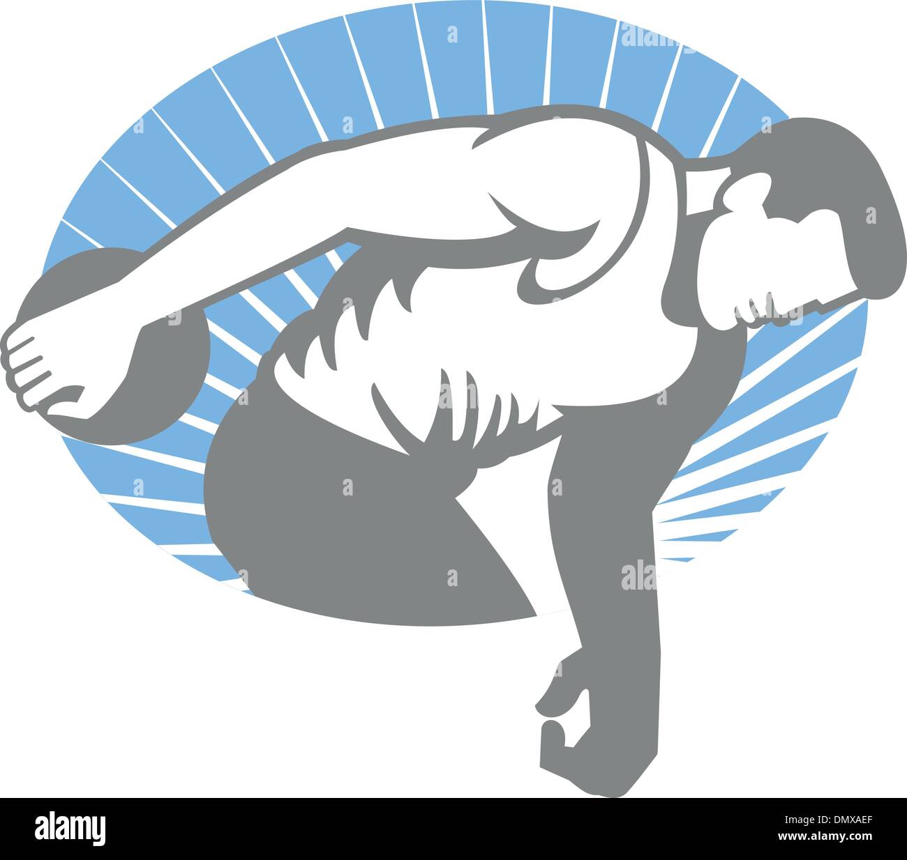 Atleta Discus buttare retrò Illustrazione Vettoriale