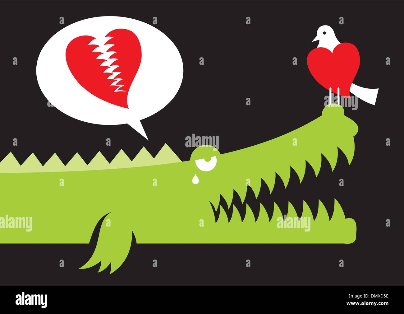 Alligatore in amore Illustrazione Vettoriale