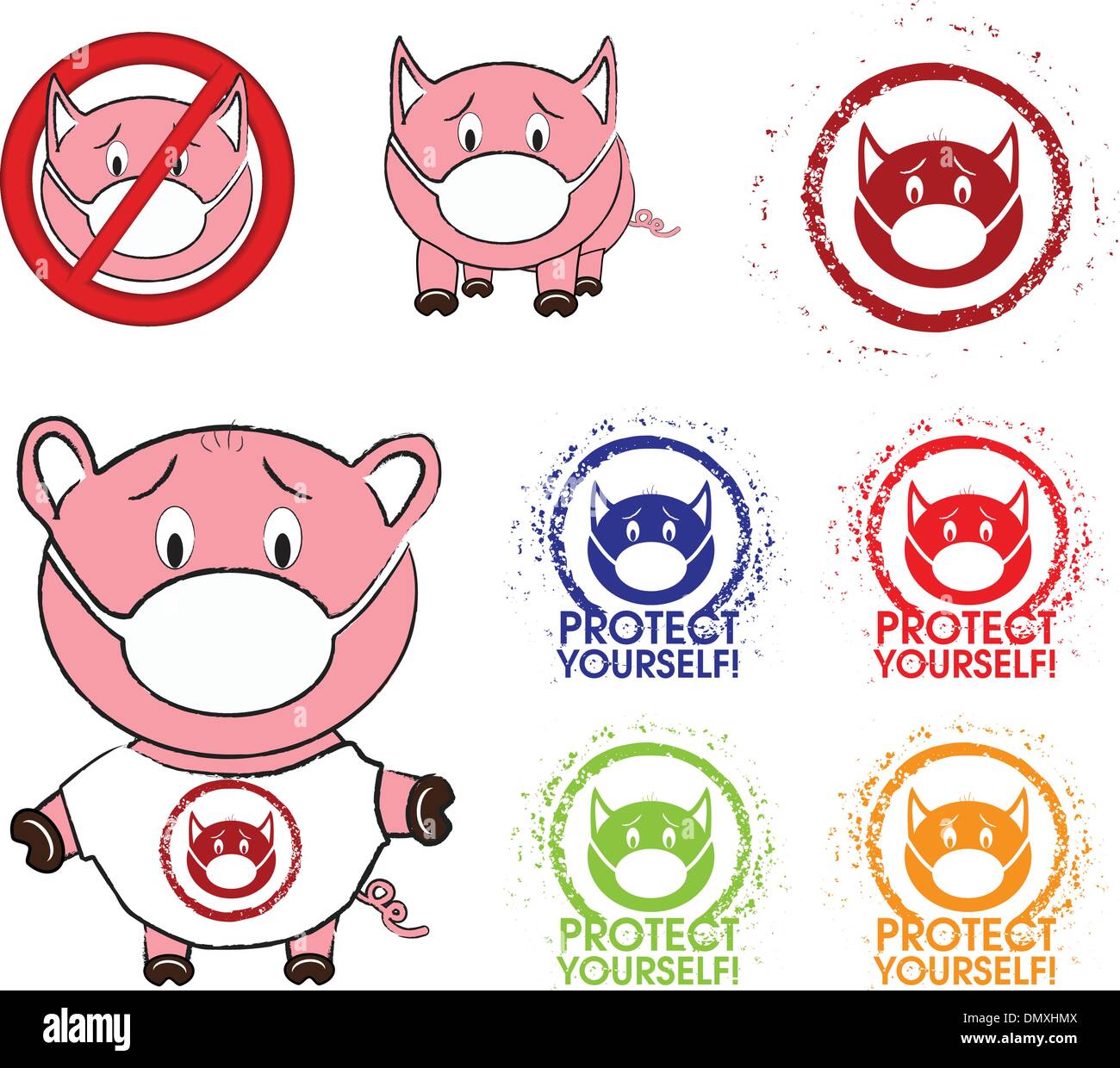 Influenza suina Illustrazione Vettoriale