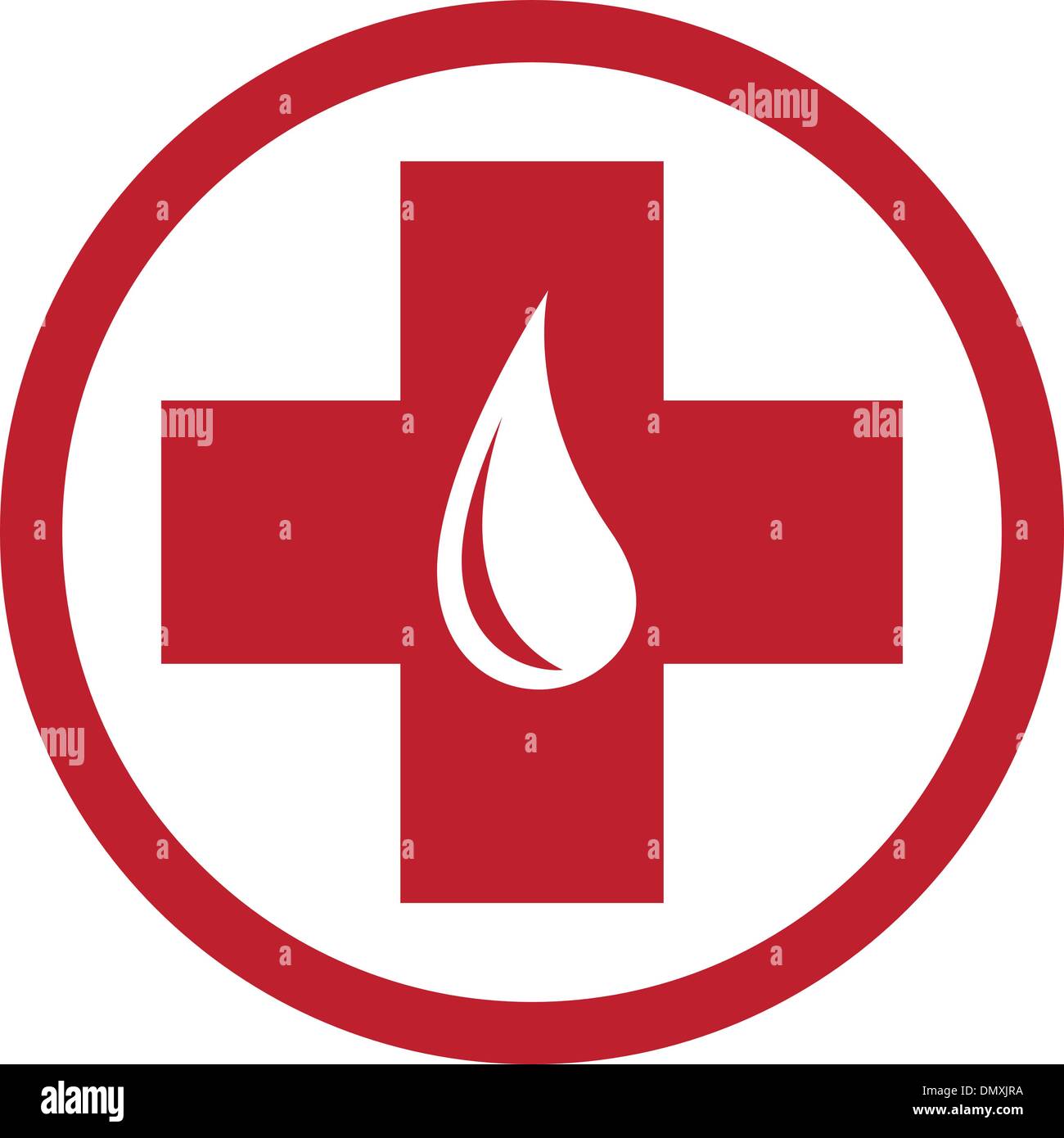 La donazione di sangue modello emblema Illustrazione Vettoriale