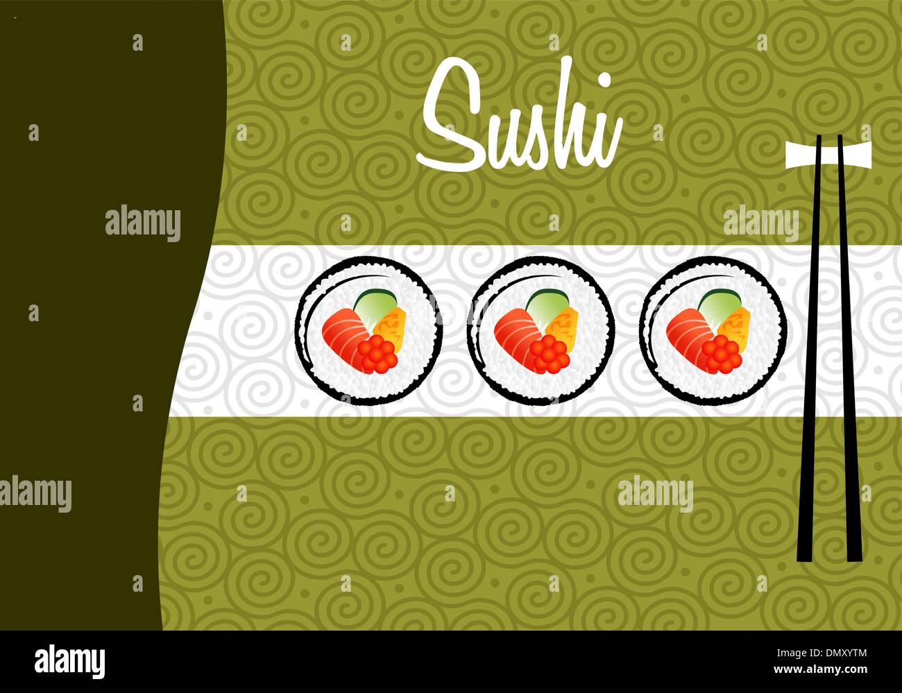 Banner di sushi lo sfondo dell'illustrazione Illustrazione Vettoriale