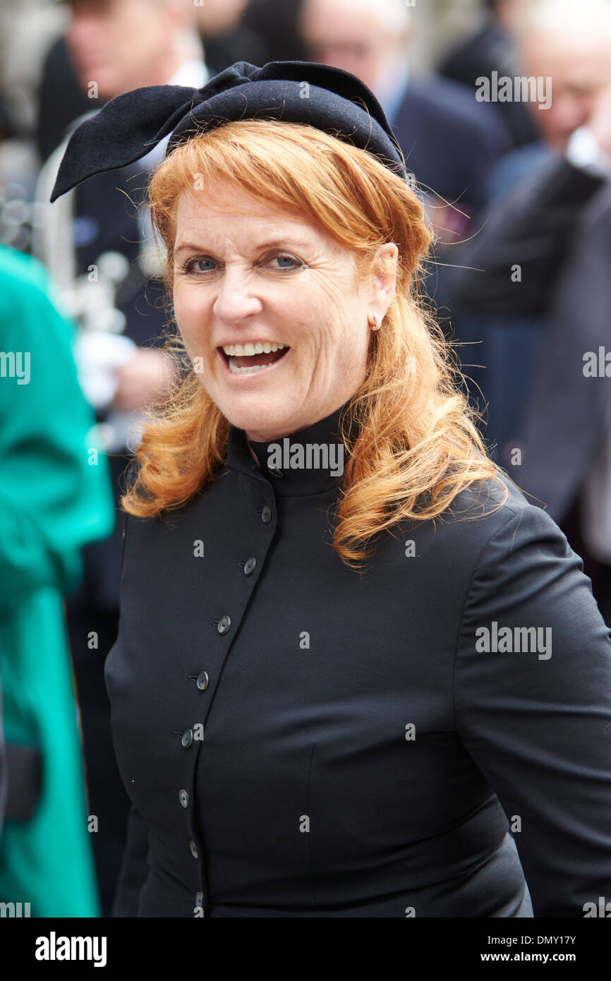 Sarah Ferguson, duchessa di York, nella foto dopo il funerale di Margaret Thatcher Foto Stock