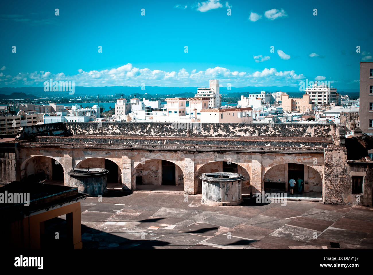 Vista della vecchia San Juan di Porto Rico. Foto Stock