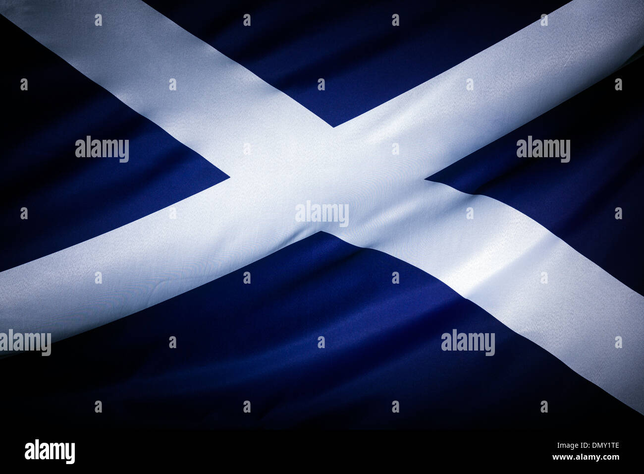 Bandiera della Scozia, noto anche come la croce di Sant'Andrea, o si intraversa. Foto Stock