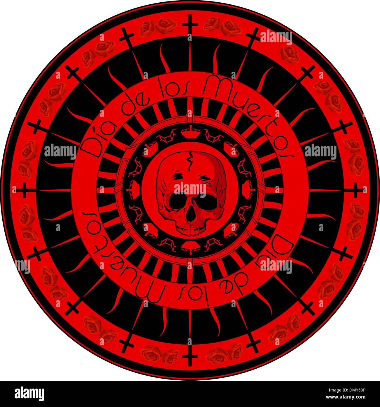Il dia de los Muertos timbro Illustrazione Vettoriale