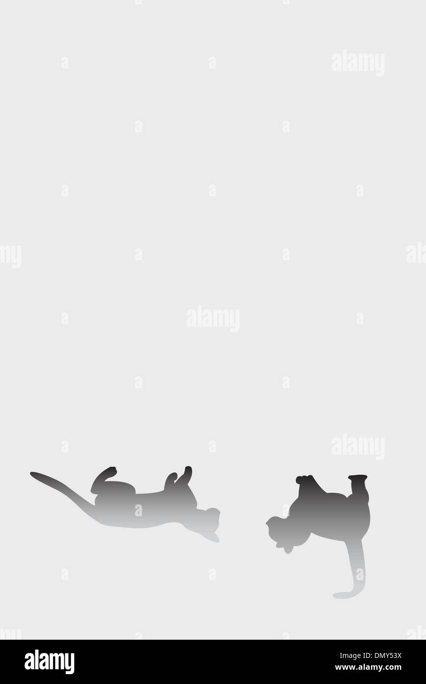 Silhouette di gatti Illustrazione Vettoriale