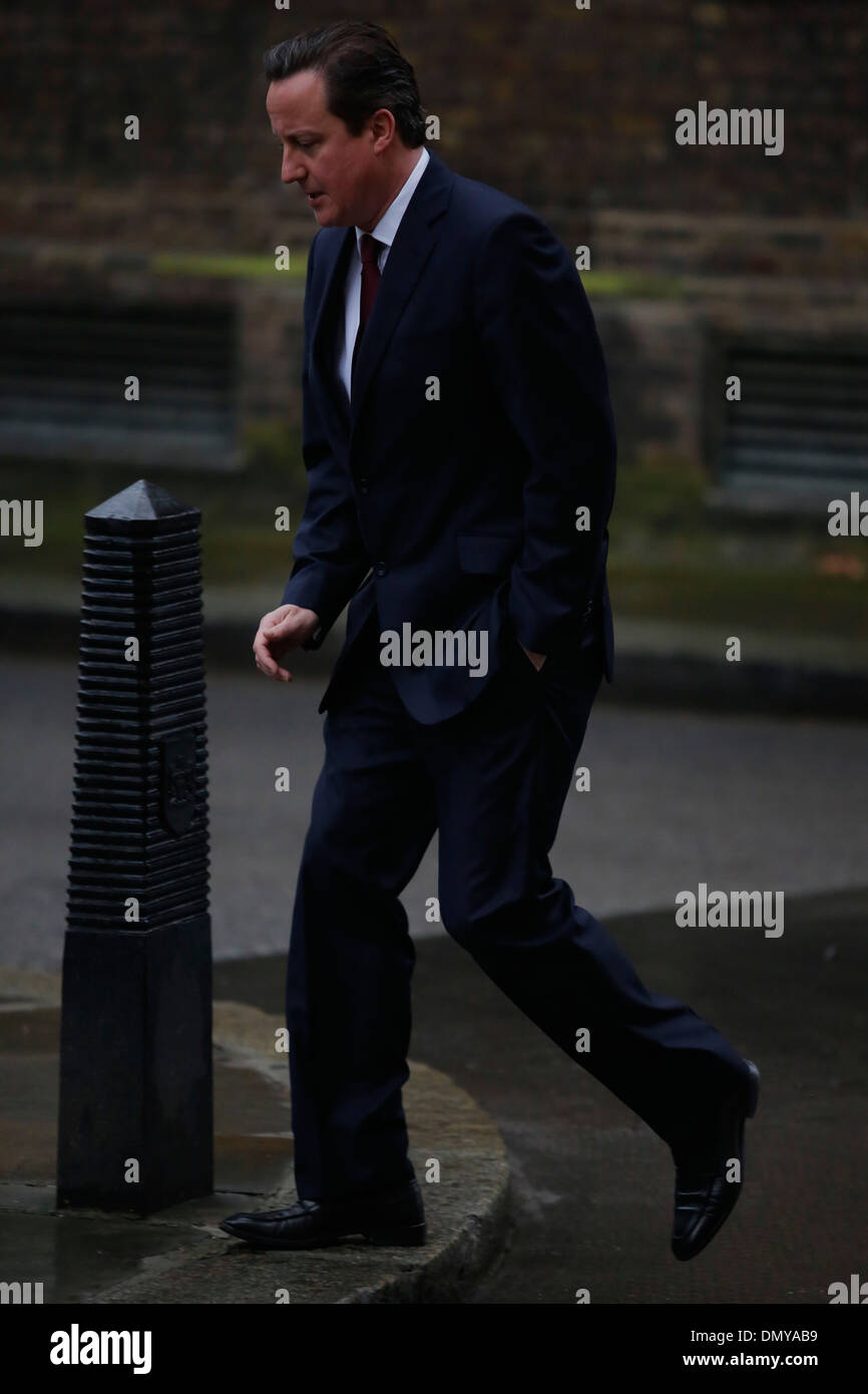 La Gran Bretagna è il Primo Ministro David Cameron torna a Downing Street Foto Stock