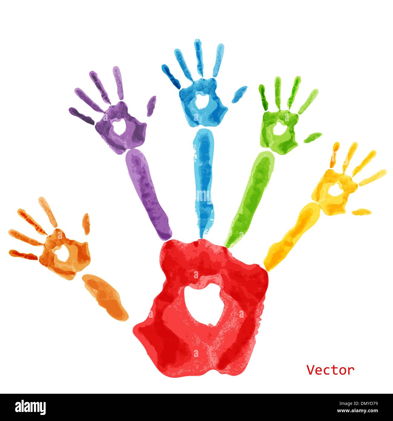 Colorate vernice handprint Illustrazione Vettoriale