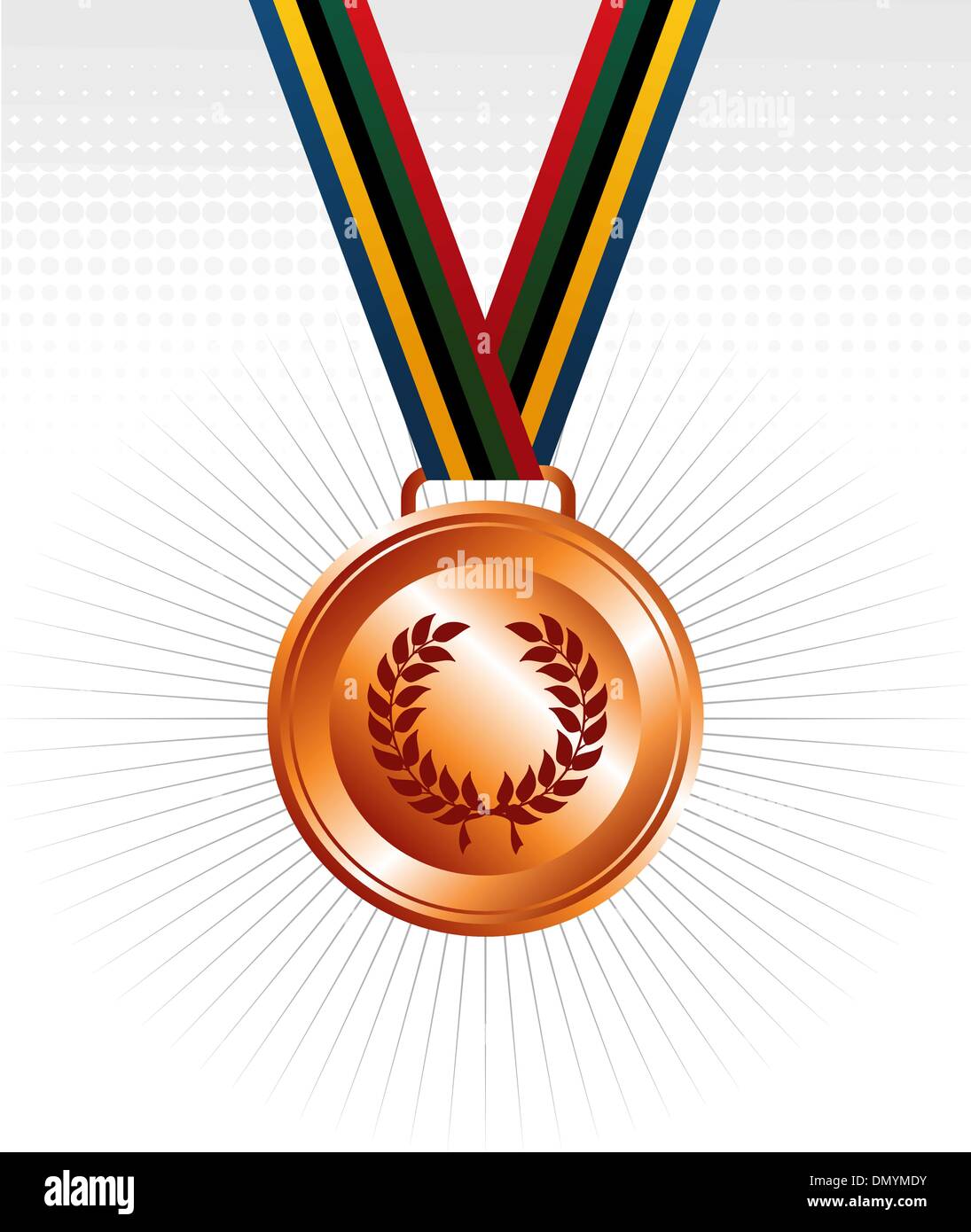 Medaglia di bronzo con nastri sfondo Illustrazione Vettoriale