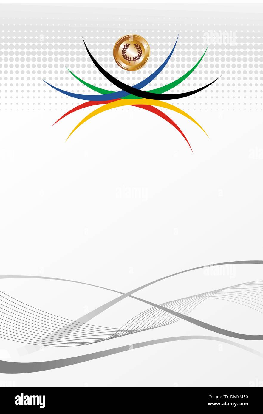 Giochi olimpici medaglia d'oro sfondo astratto Illustrazione Vettoriale