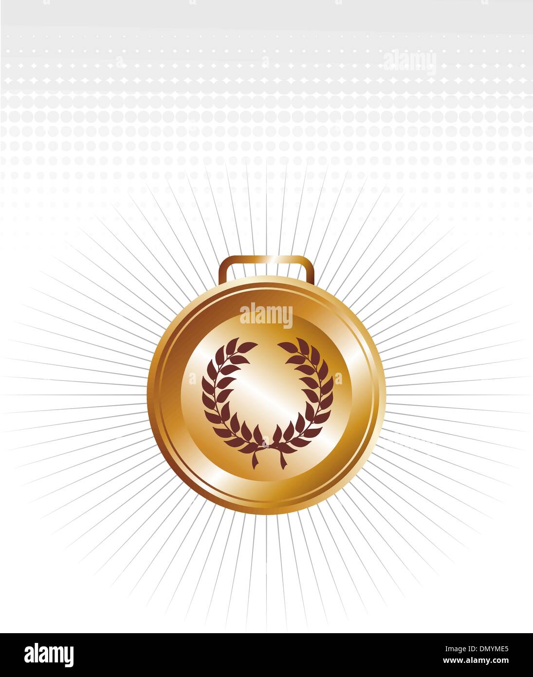 Medaglia d'oro con nastri sfondo Illustrazione Vettoriale