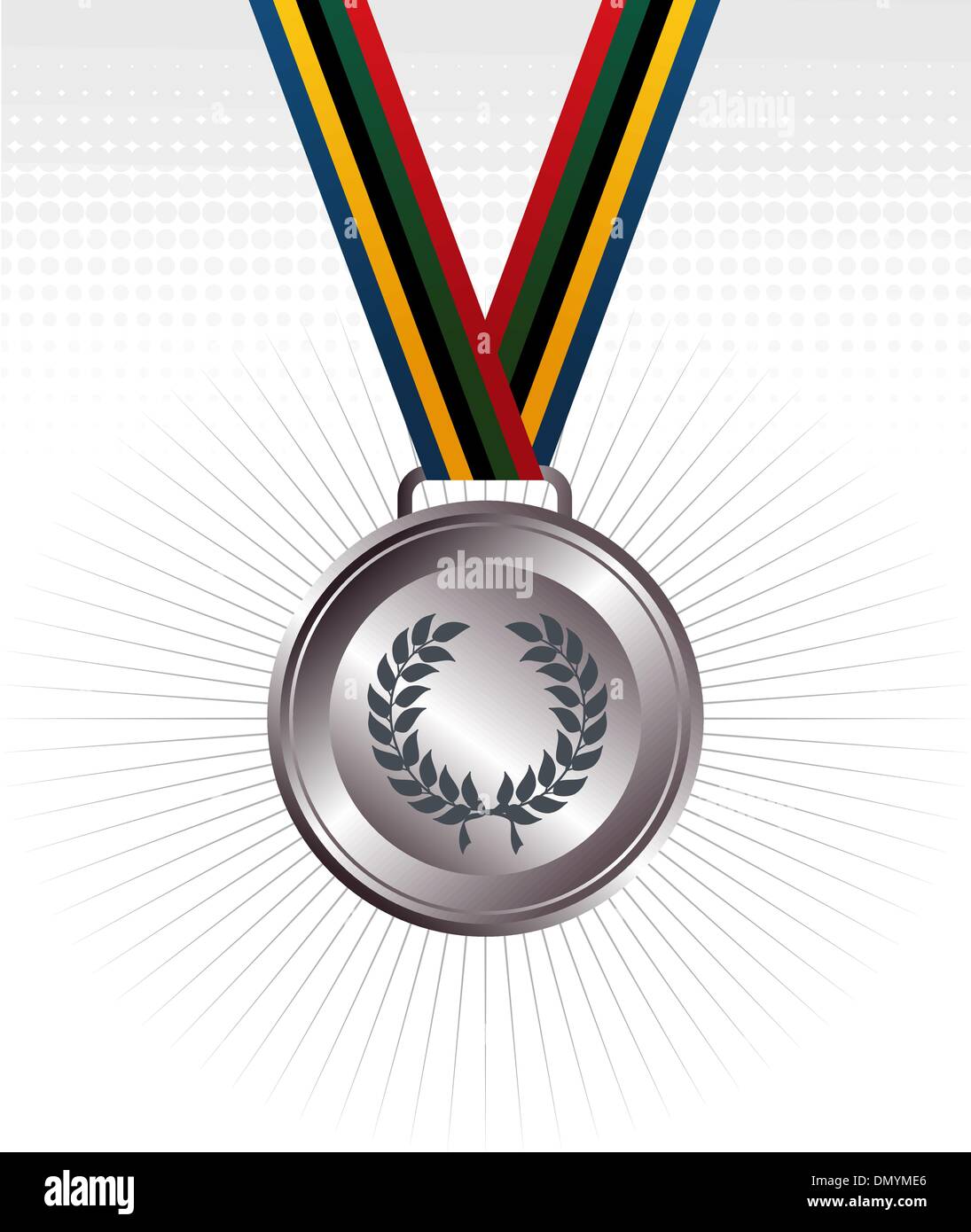 Medaglia d Argento con nastri sfondo Illustrazione Vettoriale