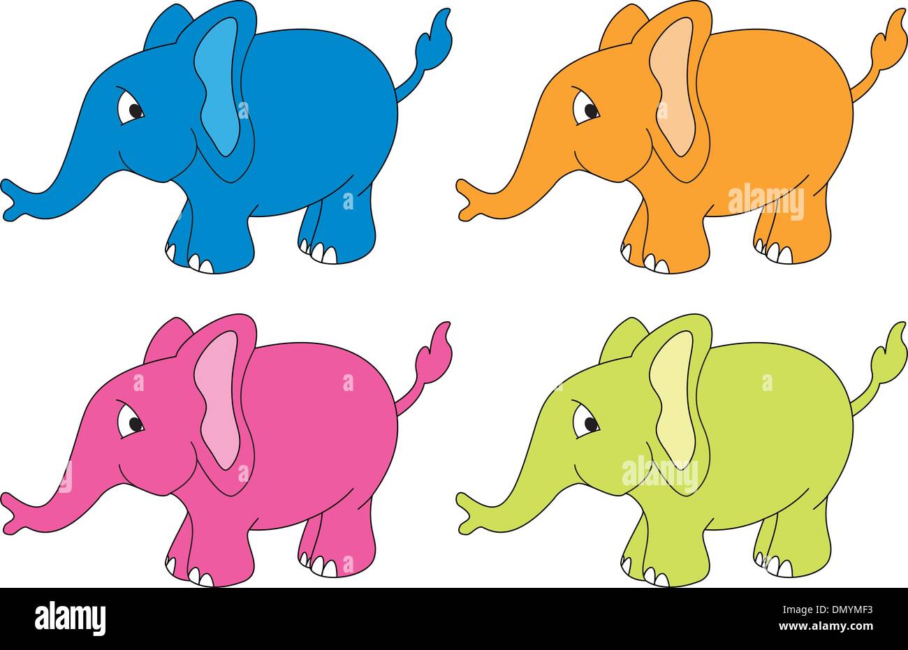 Gli elefanti del vettore Illustrazione Vettoriale