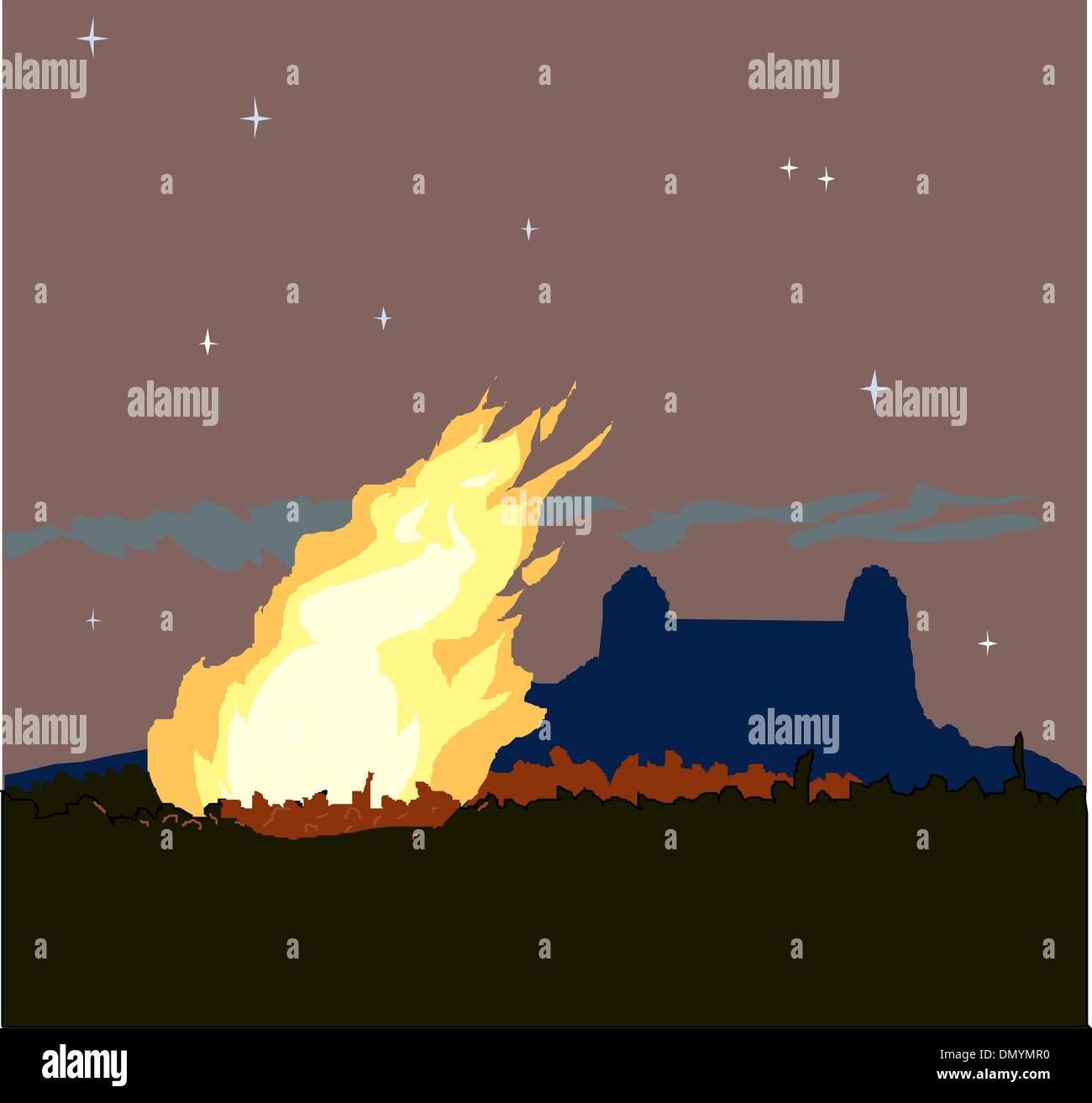 Casa in fuoco Illustrazione Vettoriale