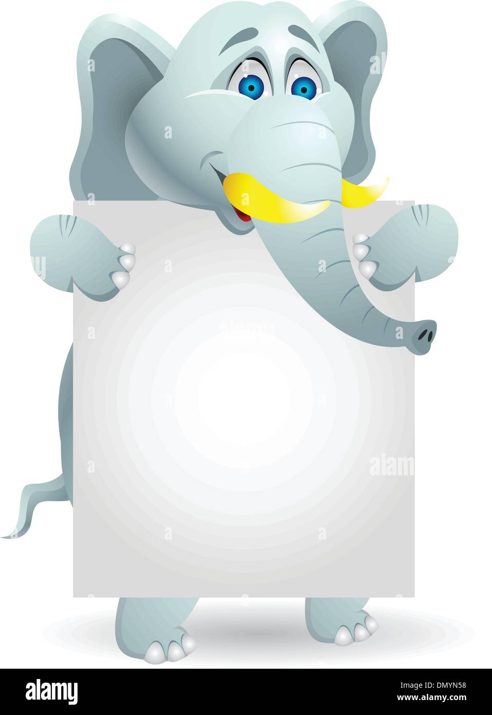 Elephant cartoon con segno vuoto Illustrazione Vettoriale