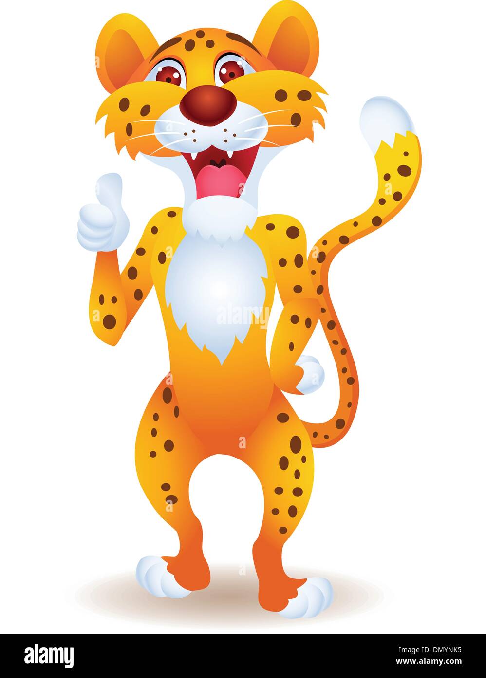 Cheetah cartoon con il pollice in alto Illustrazione Vettoriale