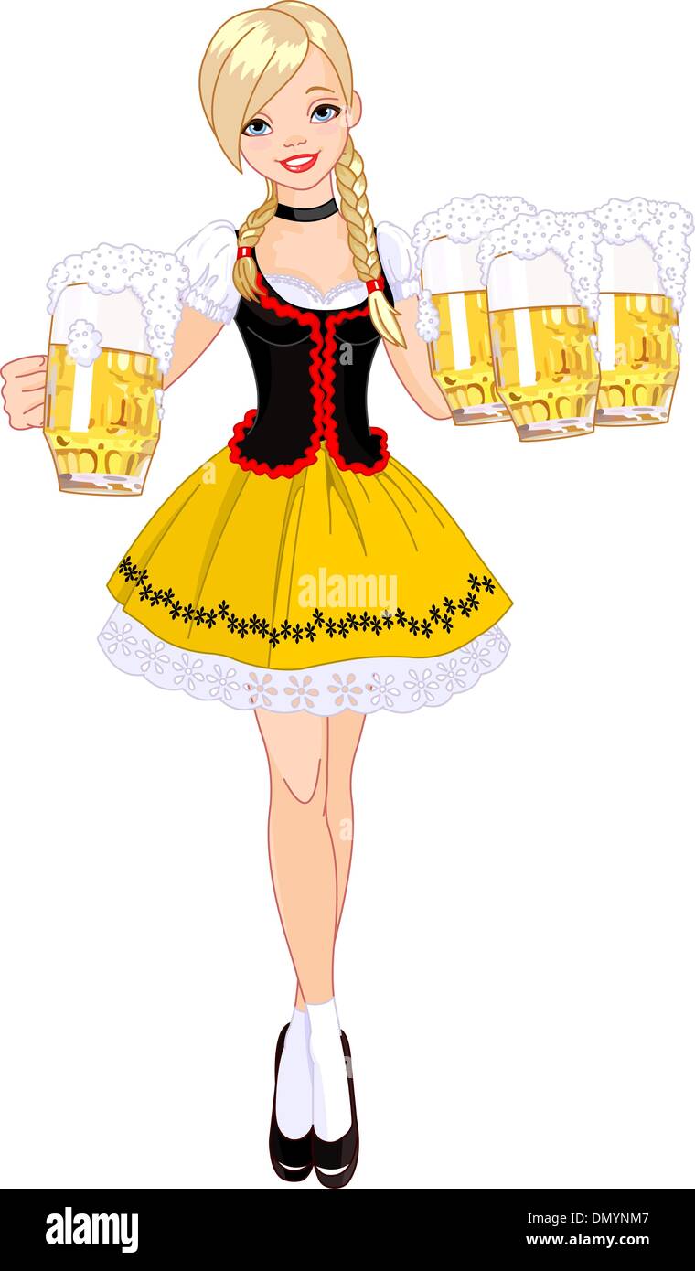 Oktoberfest ragazza Illustrazione Vettoriale