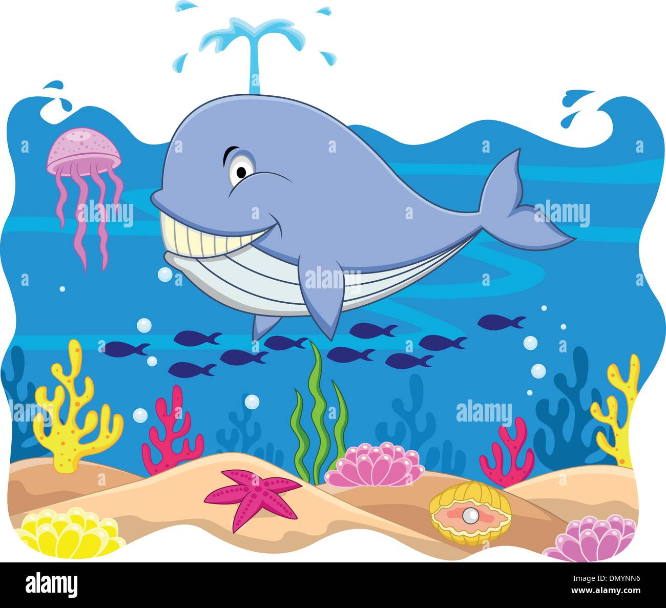 Fumetto della balena Illustrazione Vettoriale