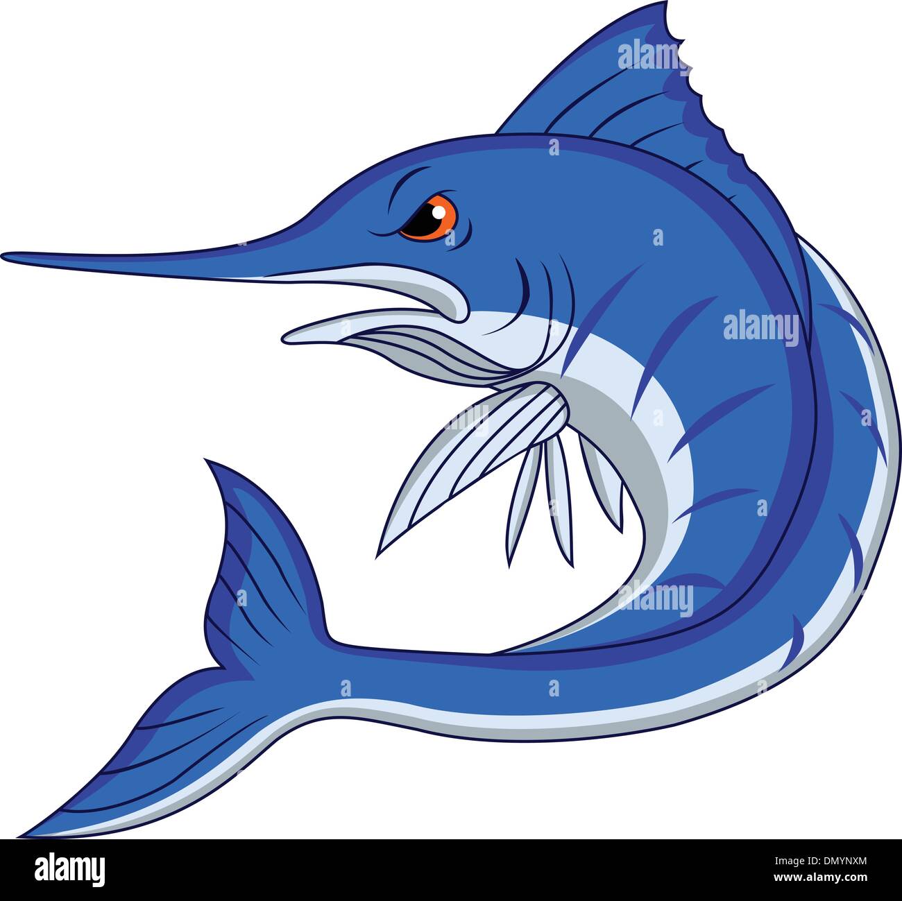 Blue Marlin cartoon Illustrazione Vettoriale