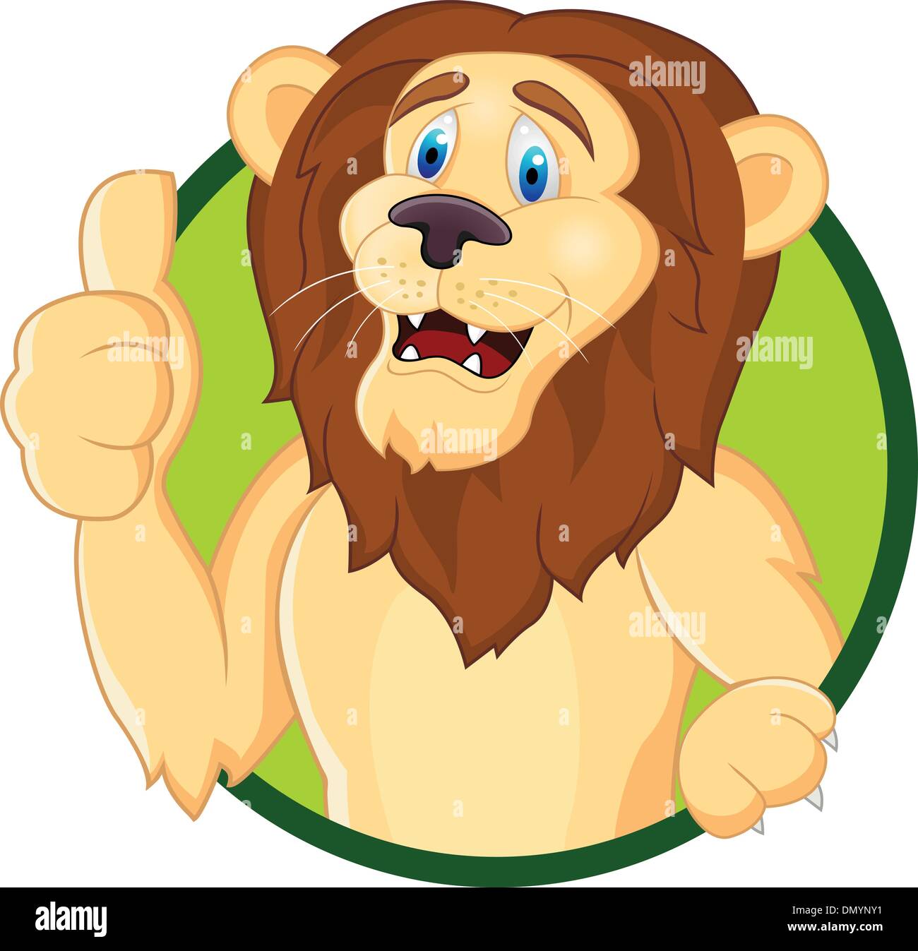 Lion cartoon con il pollice in alto Illustrazione Vettoriale