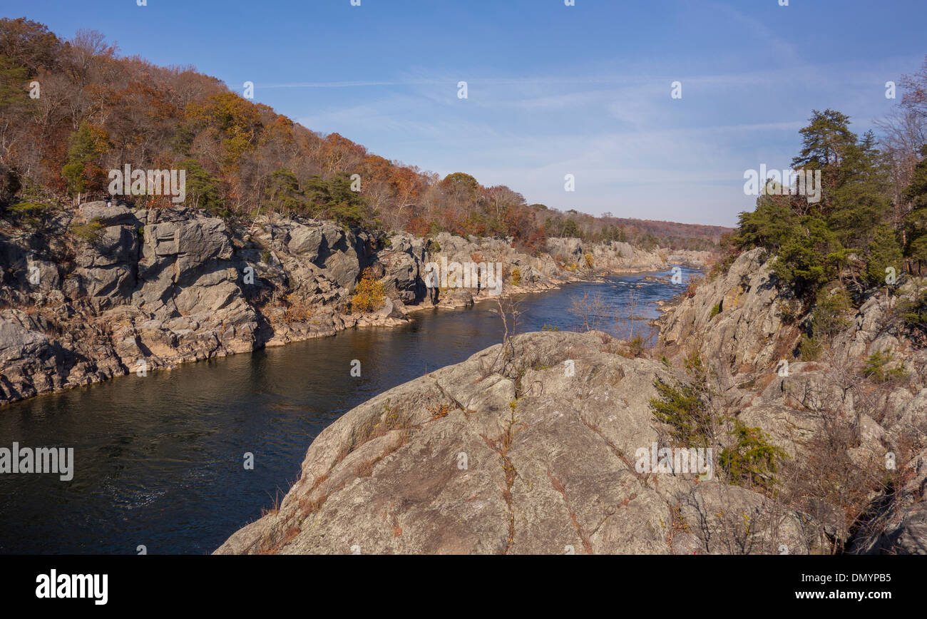 MARYLAND, Stati Uniti d'America - Fiume Potomac, C&O Canal National Historic Park. Foto Stock