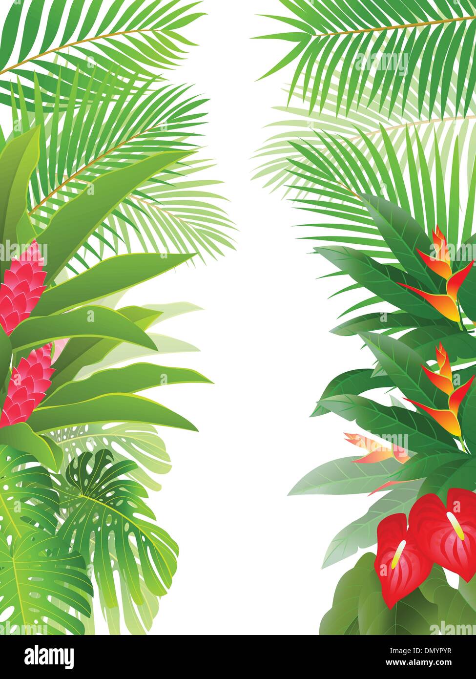 Foresta tropicale in background Illustrazione Vettoriale
